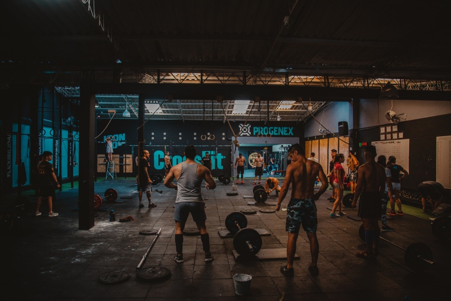 people working out at a gym