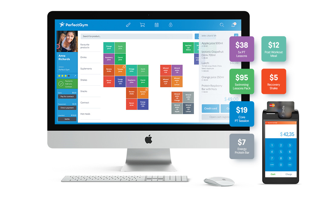 PerfectGym point of service intuitive dashboard