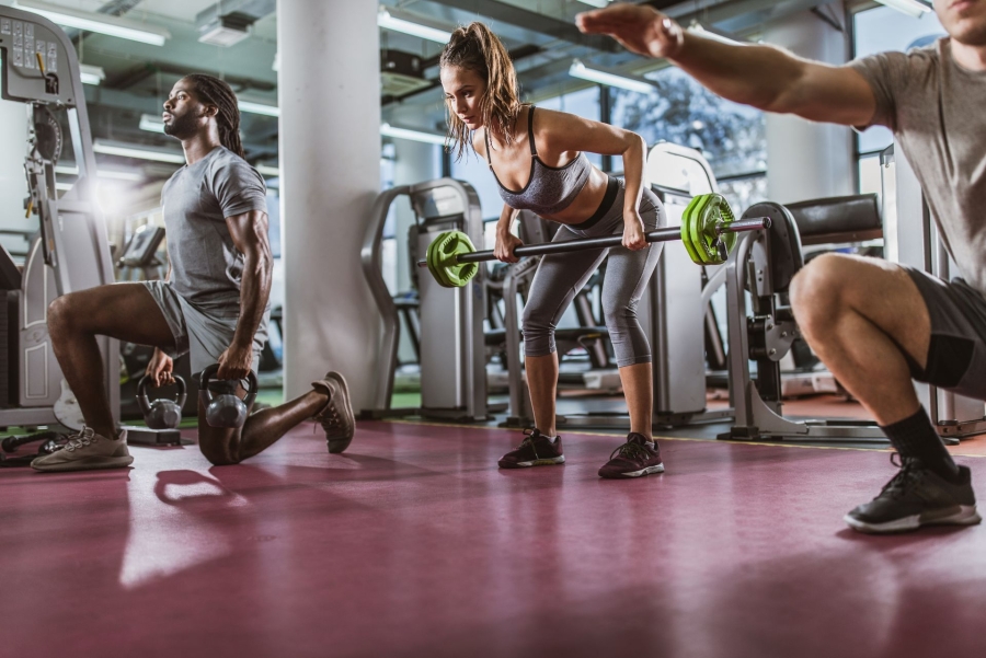 people working out at the gym